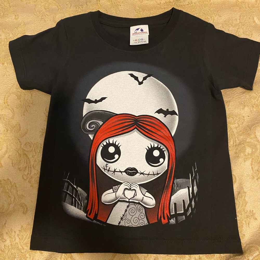 Kids Black Little Sally Inspired Short Sleeve Tee